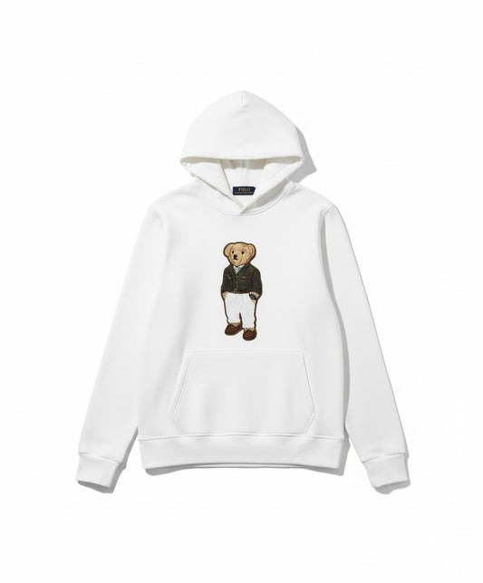 White Polo Bear Hoodie
