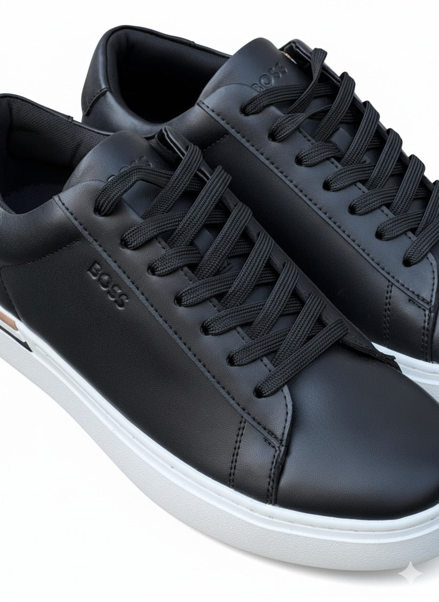 Black Boss Sneaker in Leather