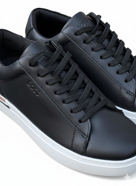Black Boss Sneaker in Leather