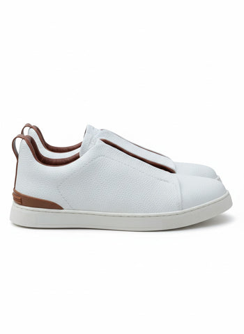 Off White Leather Zegna Sneaker