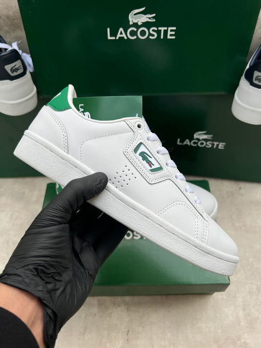 White & Green Lacoste Shoes