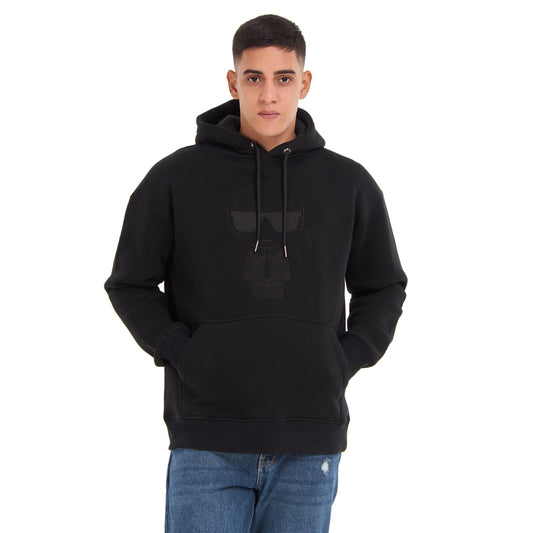 Black Karl Cotton Hoodie