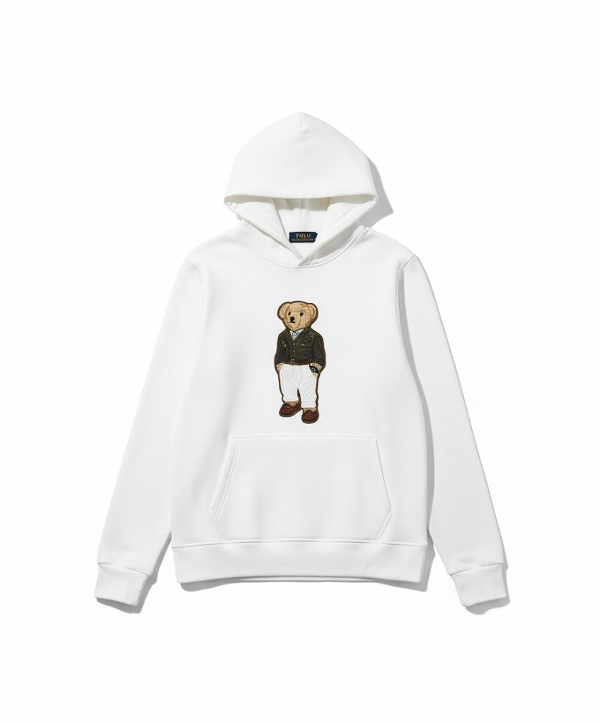 White Polo Bear Hoodie