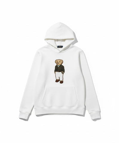 White Polo Bear Hoodie