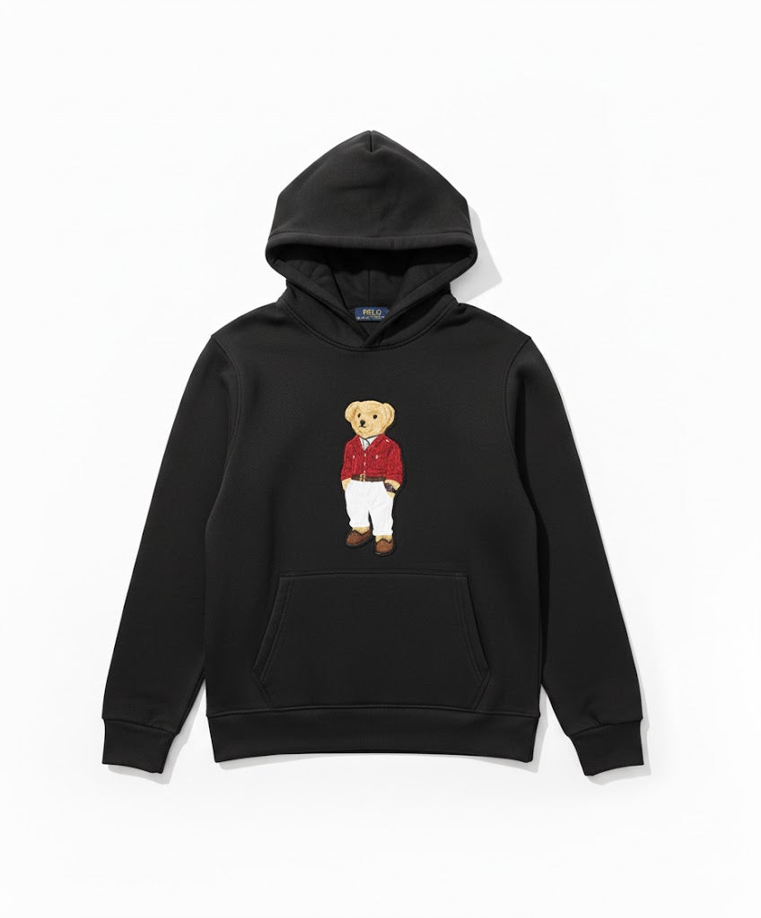 Black Polo Bear Hoodie