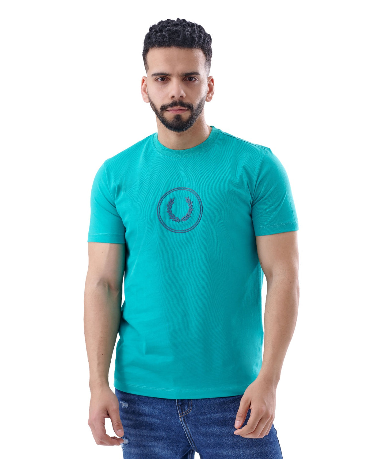 Turquoise Fred Perry Cotton T-shirt