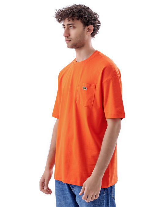 Orange Lacoste Cotton T-shirt