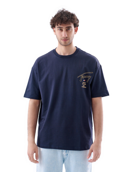 Dark Blue Tommy Cotton T-shirt