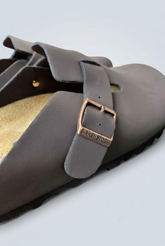 Gray Birkenstock Clogs