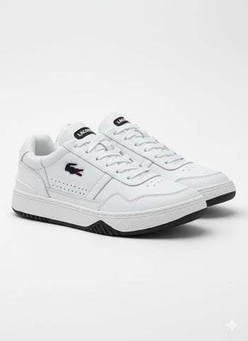White Lacoste Sneakers T-Clip Leather