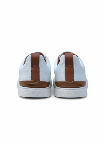 Off White Leather Zegna Sneaker