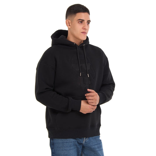 Black Karl Cotton Hoodie