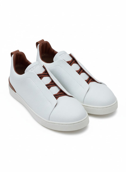 Off White Leather Zegna Sneaker