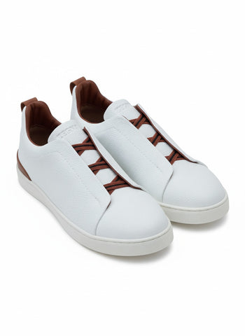 Off White Leather Zegna Sneaker